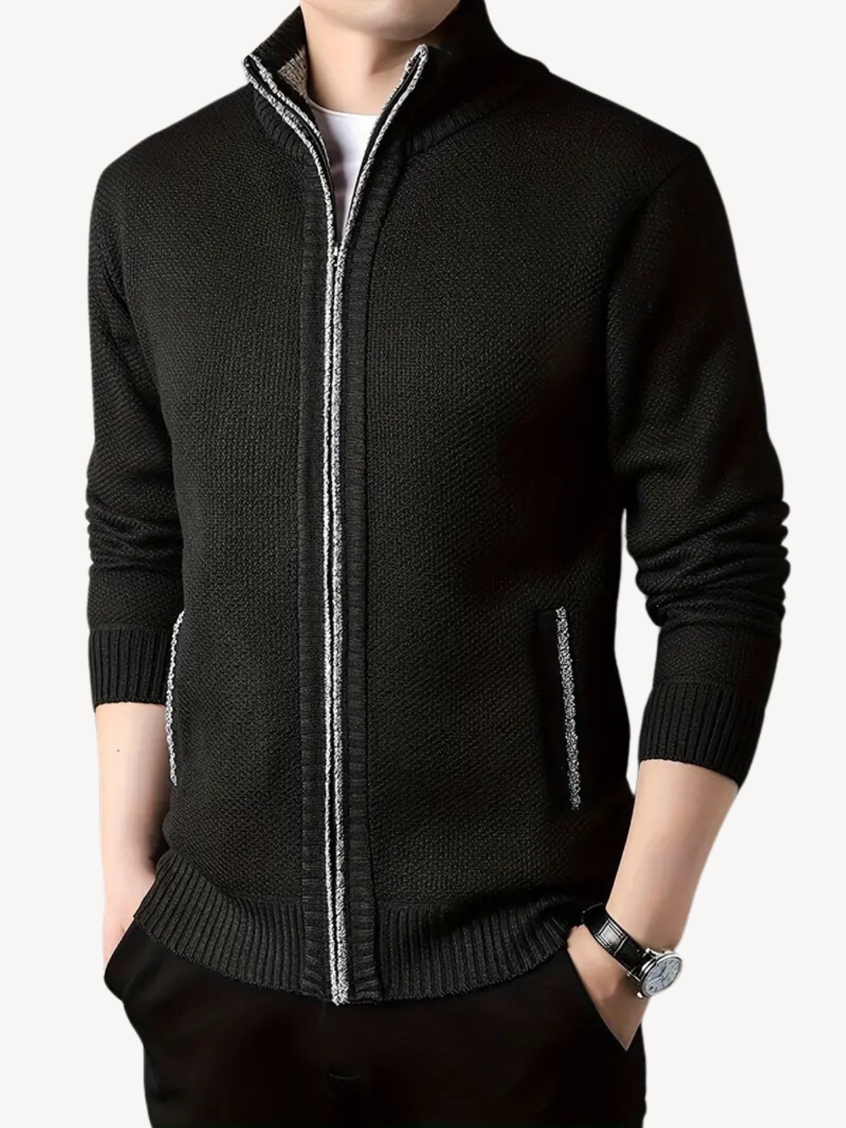 CORRADO - CARDIGAN CONFORTEVOLE CON ZIP